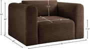 Shaggy Corduroy Performance Fabric Upholstered Accent Chair in Brown - 641Brown-Chair