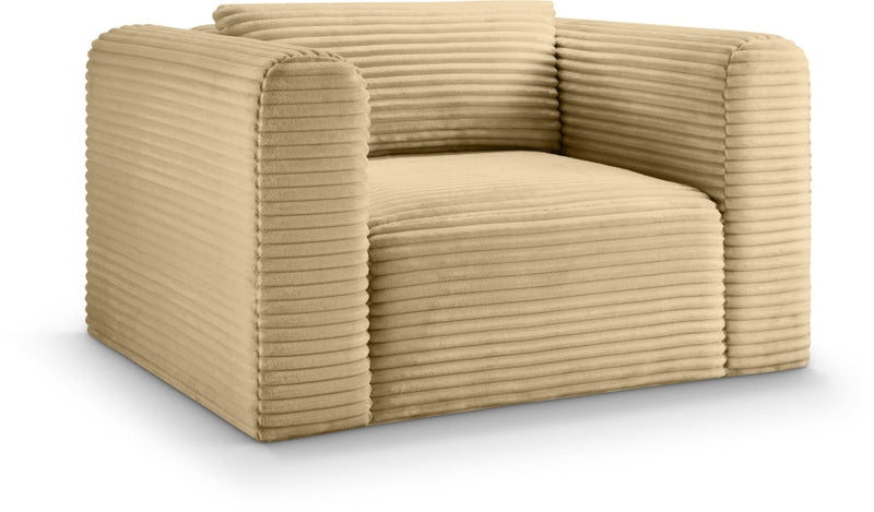 Shaggy Corduroy Performance Fabric Upholstered Accent Chair in Camel - 641Camel-Chair