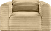Shaggy Corduroy Performance Fabric Upholstered Accent Chair in Camel - 641Camel-Chair
