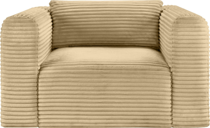 Shaggy Corduroy Performance Fabric Upholstered Accent Chair in Camel - 641Camel-Chair