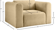 Shaggy Corduroy Performance Fabric Upholstered Accent Chair in Camel - 641Camel-Chair