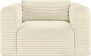 Shaggy Corduroy Performance Fabric Upholstered Accent Chair in Cream - 641Cream-Chair