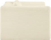 Shaggy Corduroy Performance Fabric Upholstered Accent Chair in Cream - 641Cream-Chair