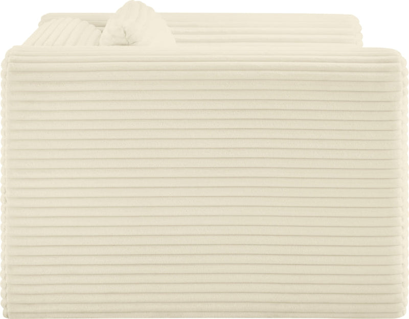 Shaggy Corduroy Performance Fabric Upholstered Accent Chair in Cream - 641Cream-Chair