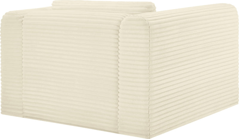 Shaggy Corduroy Performance Fabric Upholstered Accent Chair in Cream - 641Cream-Chair