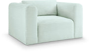 Shaggy Corduroy Performance Fabric Upholstered Accent Chair in Mint - 641Mint-Chair