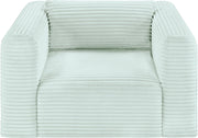 Shaggy Corduroy Performance Fabric Upholstered Accent Chair in Mint - 641Mint-Chair