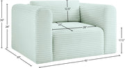 Shaggy Corduroy Performance Fabric Upholstered Accent Chair in Mint - 641Mint-Chair