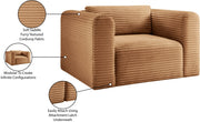 Shaggy Corduroy Performance Fabric Upholstered Accent Chair in Saddle - 641Saddle-Chair