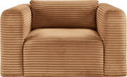 Shaggy Corduroy Performance Fabric Upholstered Accent Chair in Saddle - 641Saddle-Chair