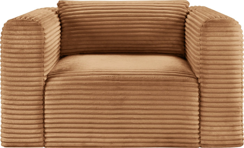 Shaggy Corduroy Performance Fabric Upholstered Accent Chair in Saddle - 641Saddle-Chair