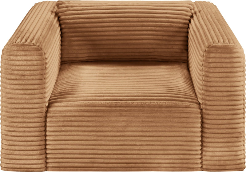 Shaggy Corduroy Performance Fabric Upholstered Accent Chair in Saddle - 641Saddle-Chair