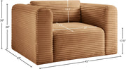 Shaggy Corduroy Performance Fabric Upholstered Accent Chair in Saddle - 641Saddle-Chair