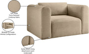 Shaggy Corduroy Performance Fabric Upholstered Accent Chair in Taupe - 641Taupe-Chair