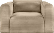 Shaggy Corduroy Performance Fabric Upholstered Accent Chair in Taupe - 641Taupe-Chair