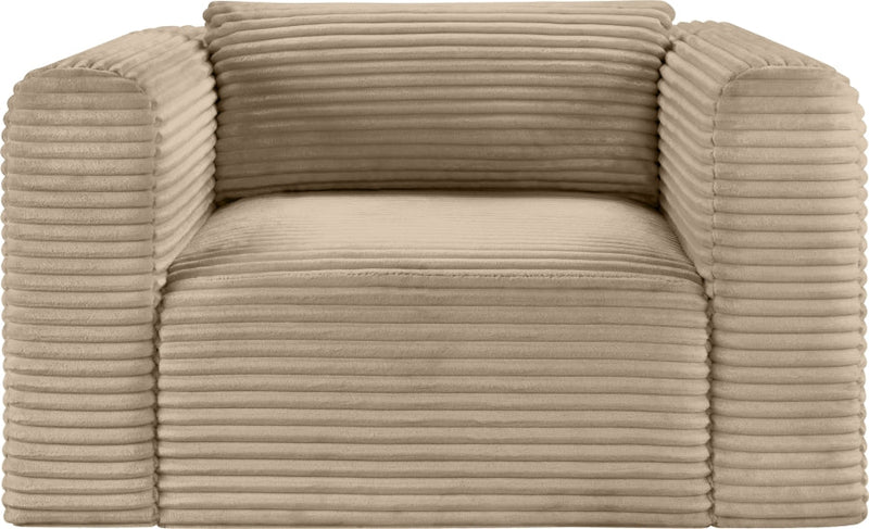 Shaggy Corduroy Performance Fabric Upholstered Accent Chair in Taupe - 641Taupe-Chair