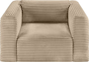 Shaggy Corduroy Performance Fabric Upholstered Accent Chair in Taupe - 641Taupe-Chair