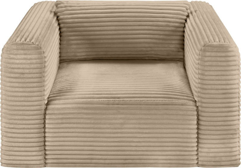 Shaggy Corduroy Performance Fabric Upholstered Accent Chair in Taupe - 641Taupe-Chair