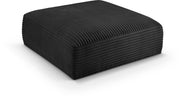 Shaggy Corduroy Performance Fabric Upholstered Ottoman in Black - 641Black-Ott