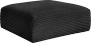 Shaggy Corduroy Performance Fabric Upholstered Ottoman in Black - 641Black-Ott