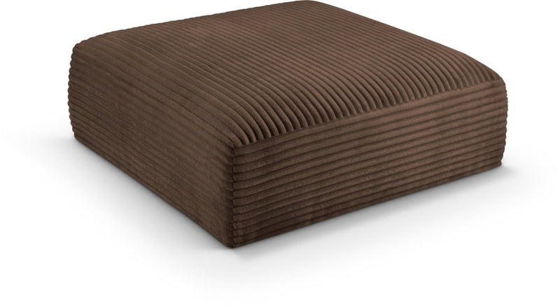 Shaggy Corduroy Performance Fabric Upholstered Ottoman in Brown - 641Brown-Ott