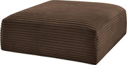 Shaggy Corduroy Performance Fabric Upholstered Ottoman in Brown - 641Brown-Ott