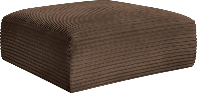 Shaggy Corduroy Performance Fabric Upholstered Ottoman in Brown - 641Brown-Ott