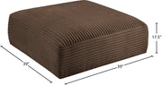 Shaggy Corduroy Performance Fabric Upholstered Ottoman in Brown - 641Brown-Ott