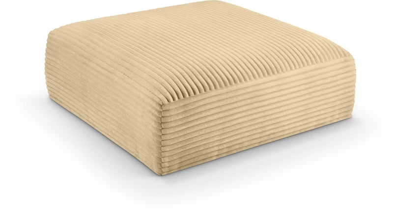 Shaggy Corduroy Performance Fabric Upholstered Ottoman in Camel - 641Camel-Ott