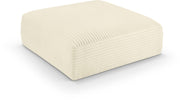 Shaggy Corduroy Performance Fabric Upholstered Ottoman in Cream - 641Cream-Ott