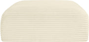 Shaggy Corduroy Performance Fabric Upholstered Ottoman in Cream - 641Cream-Ott