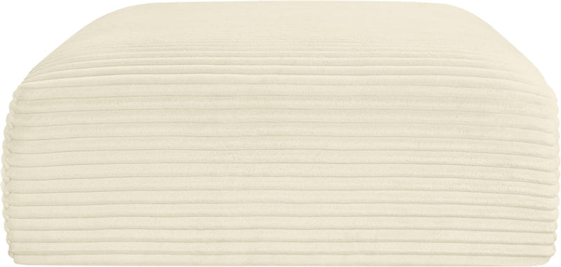 Shaggy Corduroy Performance Fabric Upholstered Ottoman in Cream - 641Cream-Ott