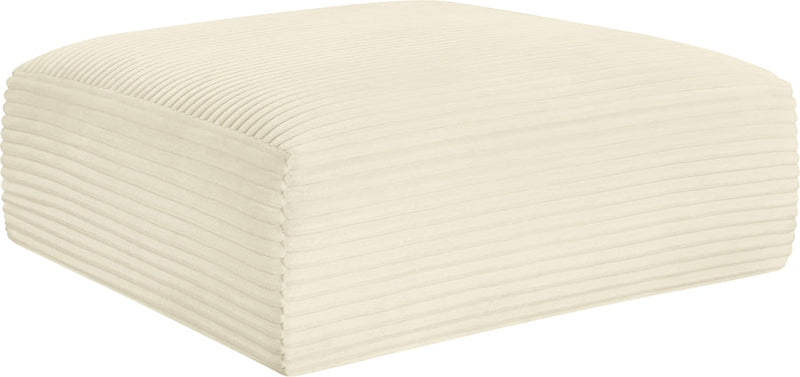 Shaggy Corduroy Performance Fabric Upholstered Ottoman in Cream - 641Cream-Ott
