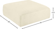 Shaggy Corduroy Performance Fabric Upholstered Ottoman in Cream - 641Cream-Ott
