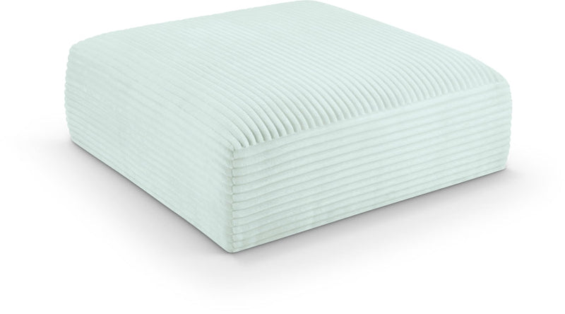 Shaggy Corduroy Performance Fabric Upholstered Ottoman in Mint - 641Mint-Ott