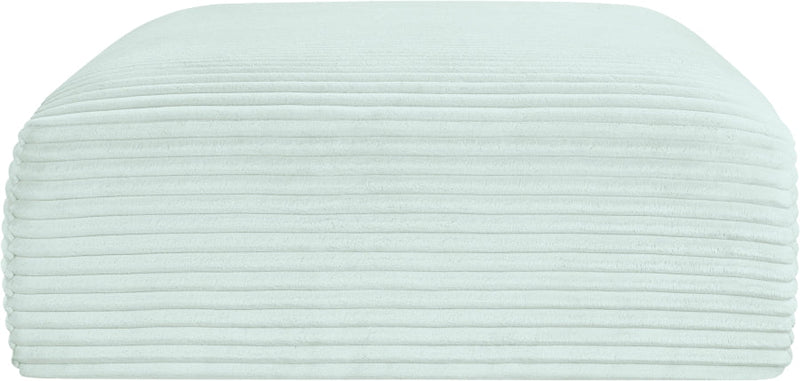Shaggy Corduroy Performance Fabric Upholstered Ottoman in Mint - 641Mint-Ott