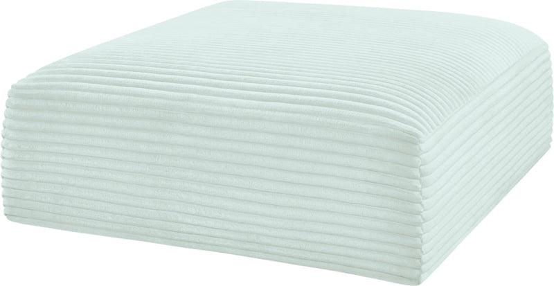 Shaggy Corduroy Performance Fabric Upholstered Ottoman in Mint - 641Mint-Ott
