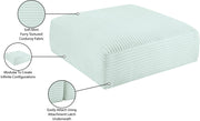 Shaggy Corduroy Performance Fabric Upholstered Ottoman in Mint - 641Mint-Ott