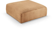 Shaggy Corduroy Performance Fabric Upholstered Ottoman in Saddle - 641Saddle-Ott