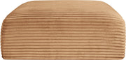 Shaggy Corduroy Performance Fabric Upholstered Ottoman in Saddle - 641Saddle-Ott