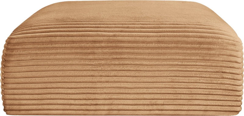 Shaggy Corduroy Performance Fabric Upholstered Ottoman in Saddle - 641Saddle-Ott