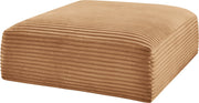 Shaggy Corduroy Performance Fabric Upholstered Ottoman in Saddle - 641Saddle-Ott