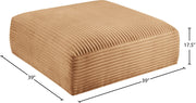 Shaggy Corduroy Performance Fabric Upholstered Ottoman in Saddle - 641Saddle-Ott