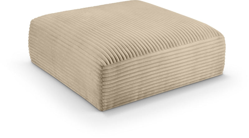 Shaggy Corduroy Performance Fabric Upholstered Ottoman in Taupe - 641Taupe-Ott