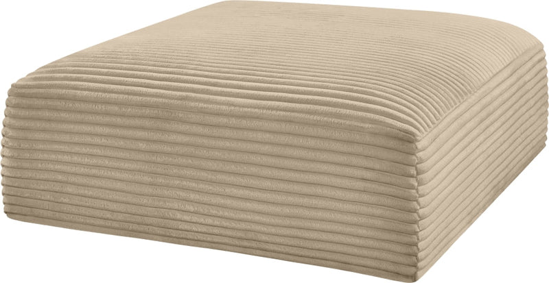 Shaggy Corduroy Performance Fabric Upholstered Ottoman in Taupe - 641Taupe-Ott
