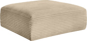 Shaggy Corduroy Performance Fabric Upholstered Ottoman in Taupe - 641Taupe-Ott
