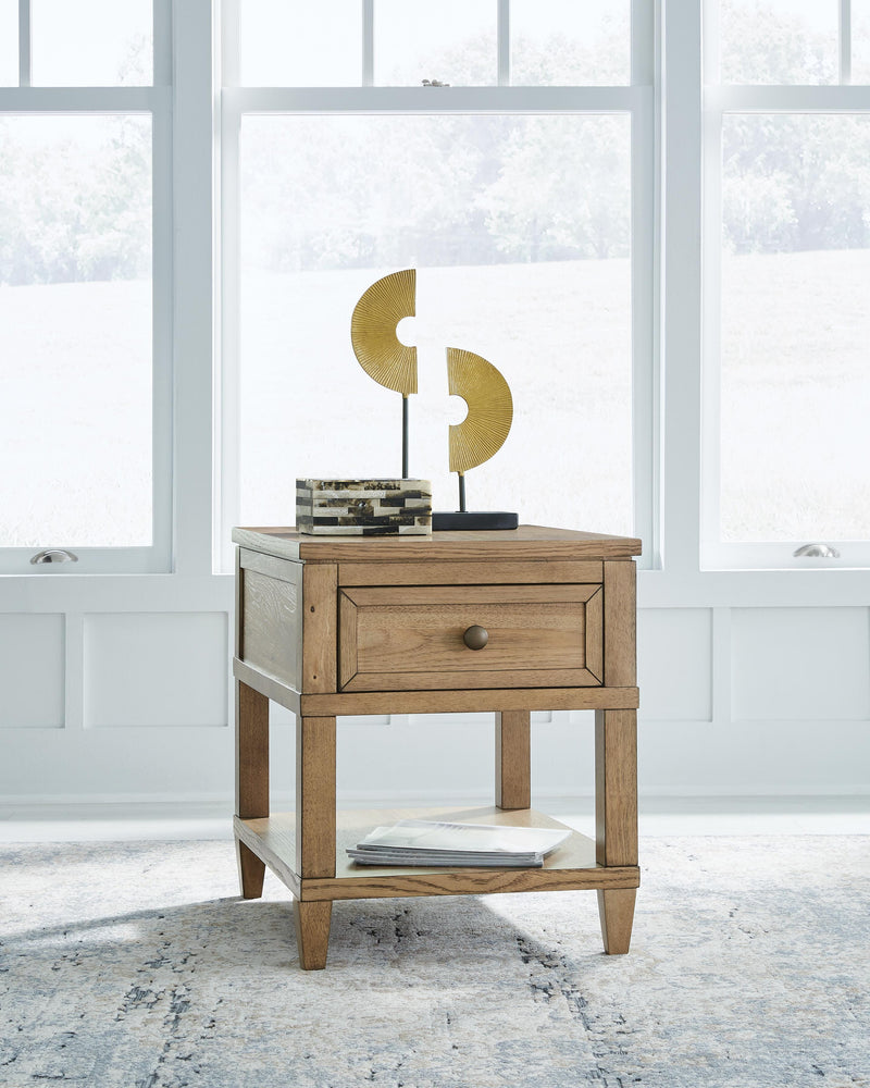 Sharlance Coffee Table with 1 End Table in Light Brown - PKG022052