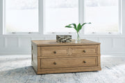 Sharlance Coffee Table with 1 End Table in Light Brown - PKG022052
