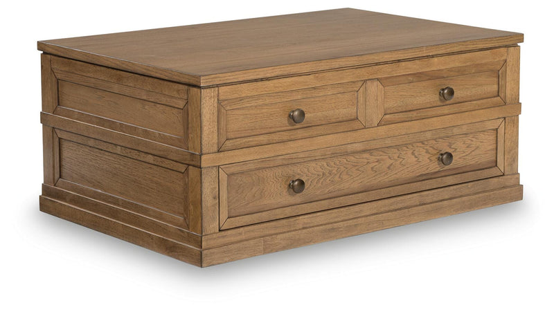 Sharlance Coffee Table with 1 End Table in Light Brown - PKG022052