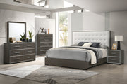 Sharpe Brown Queen Upholstered Panel Bed - Gate FurnitureQueen Bed